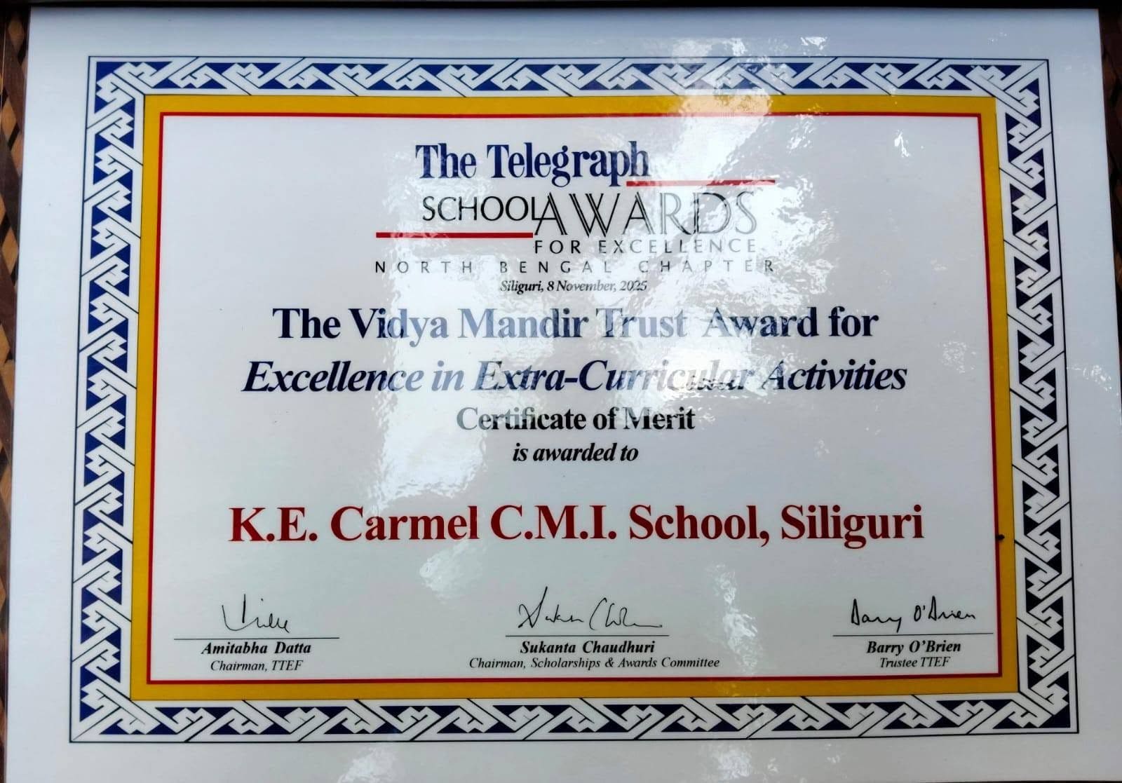 District Quiz Winners award